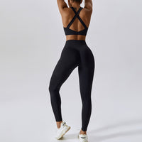 X -Back Line Skinny Legging Set - Black