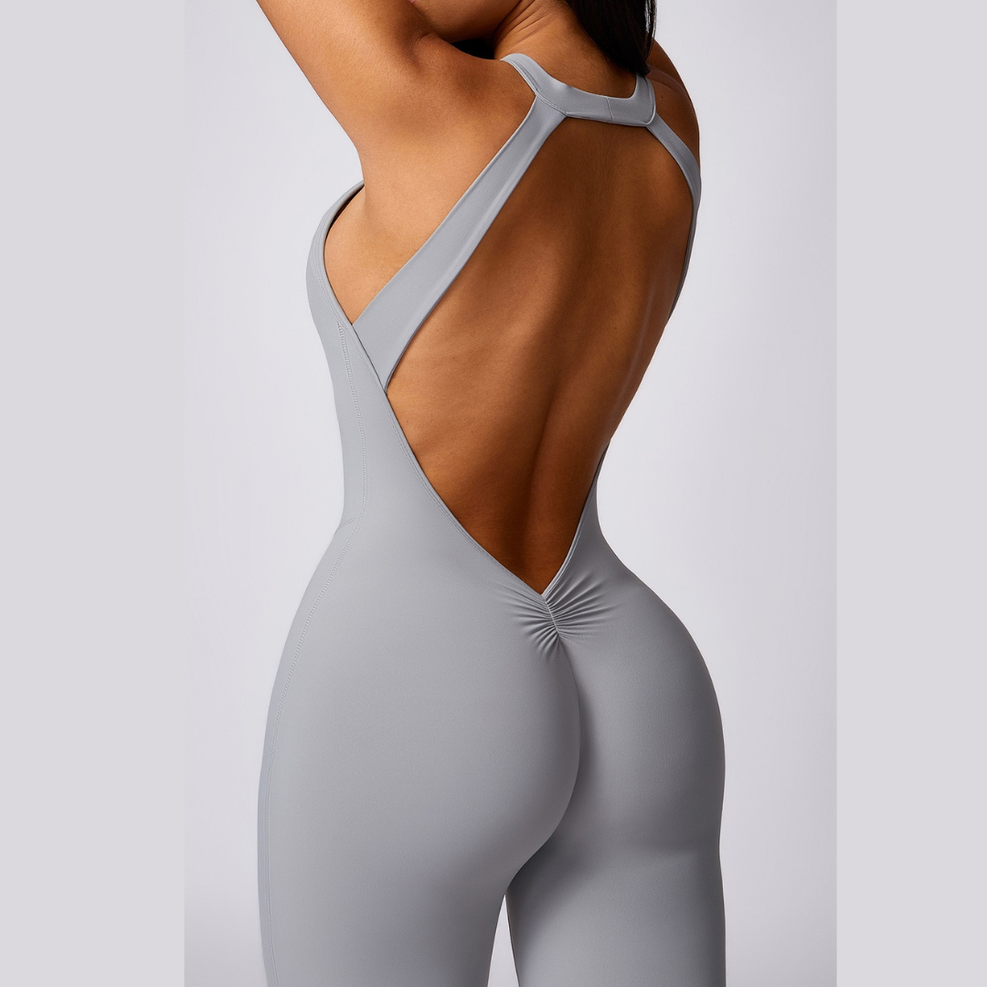 Effortless Stylish Scrunched Jumpsuit - Gray