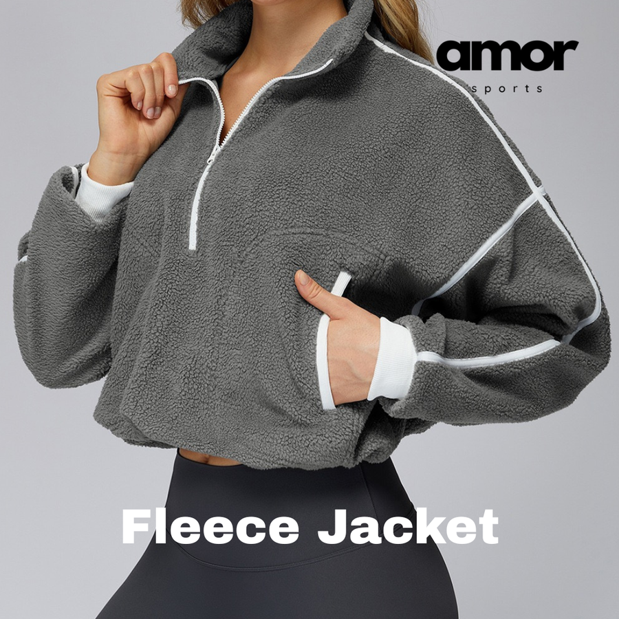 Fluffy Winter Adjustable Fleece Jumper - Grey