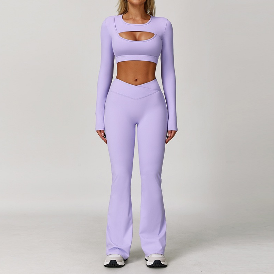 Cici Stylish Long Sleeve Legging Set - Lavender