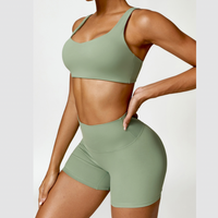 V-Top Scrunched Short Set - Green