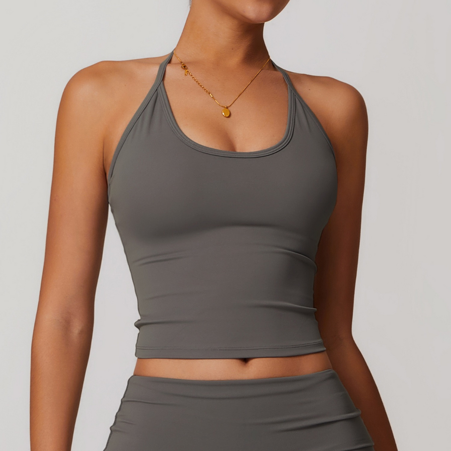 NATALIA Elegant Vest Top - Grey