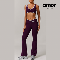 QUEENI Stylish Flared Legging Set - Purple