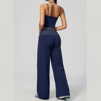 ENA Polka Dot Flared Legging Set - Navy