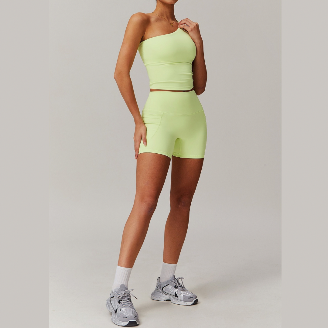 NANA Premium Single Shoulder Short Set - Green