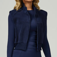 Cozy Winter Fleece Lined Vest Top - Navy