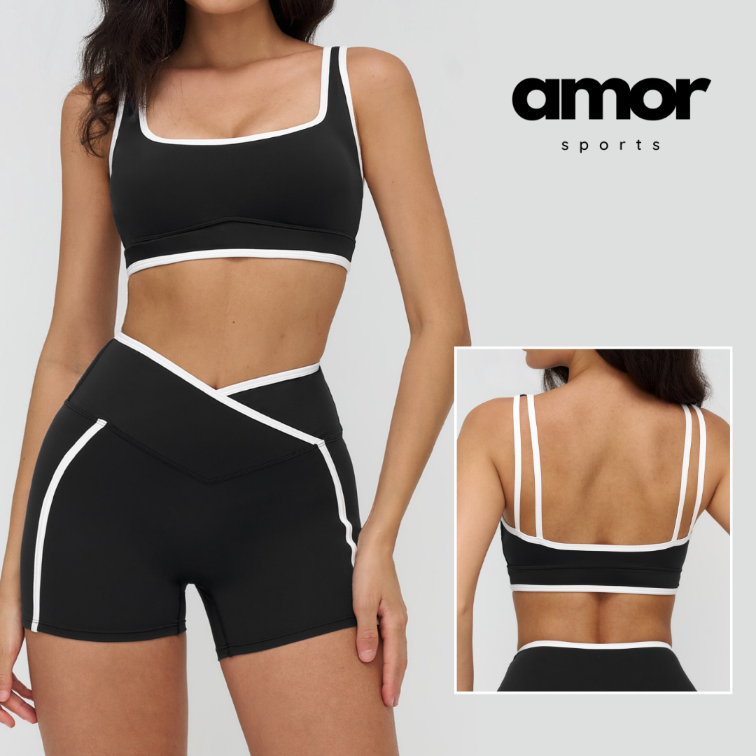 SANDRA Stylish Elegance Short Set - Black