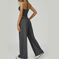 Aspasia Vest Top Flared Legging Set - Grey