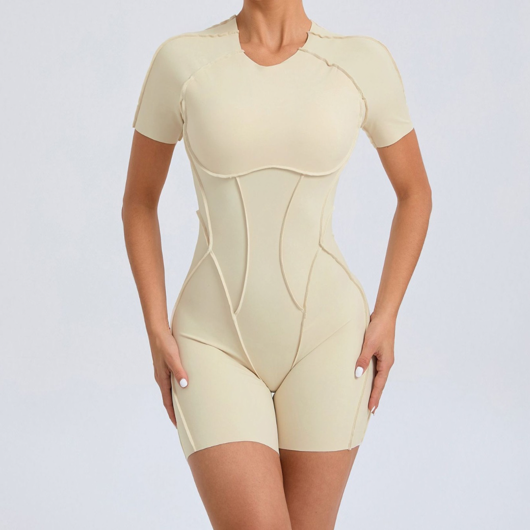 ANNA Scrunched Romper - Cream