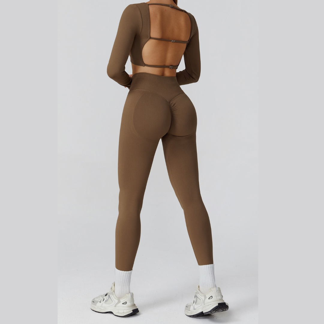IRINA Seamless Scultping Legging Set - Brown