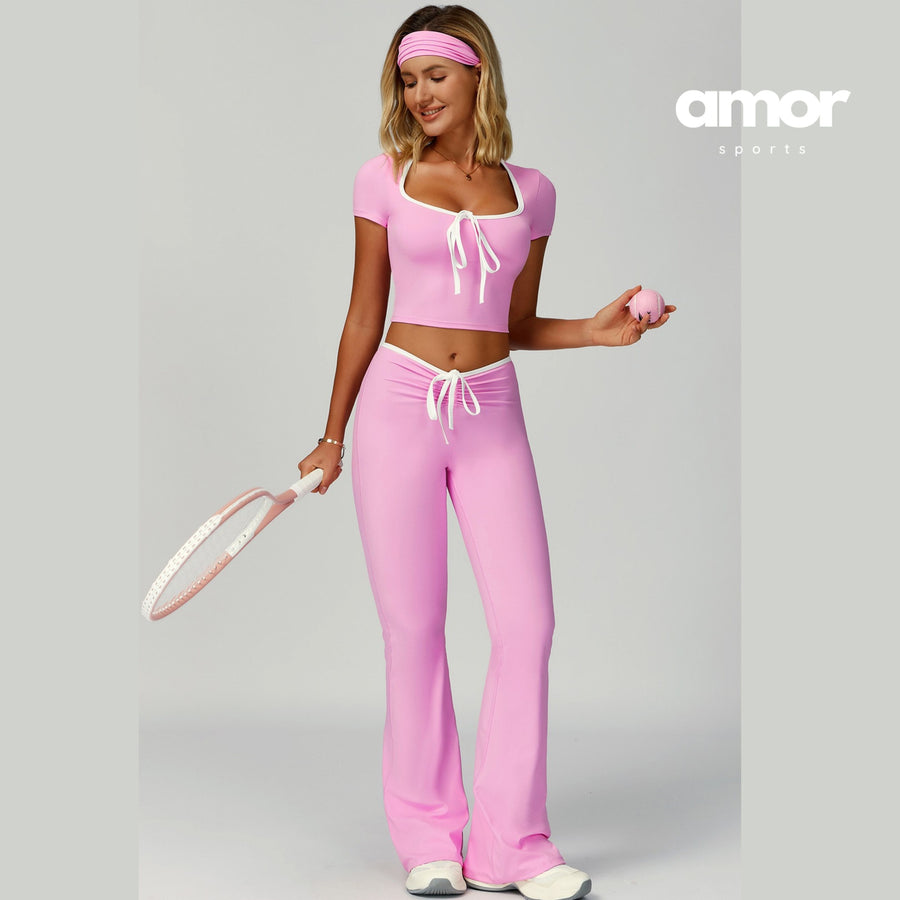 YOYO Flared Legging Set - Pink