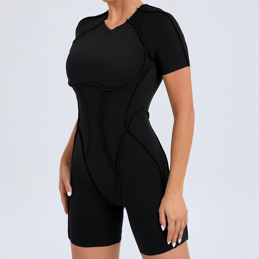 ANNA Scrunched Romper - Black