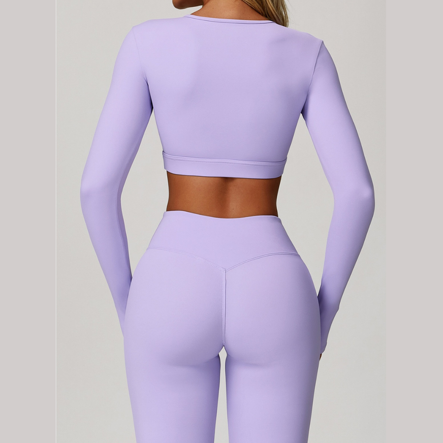 Cici Stylish Long Sleeve Legging Set - Lavender