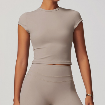 STELLA Premium Short Sleeve Top - Ice Latte