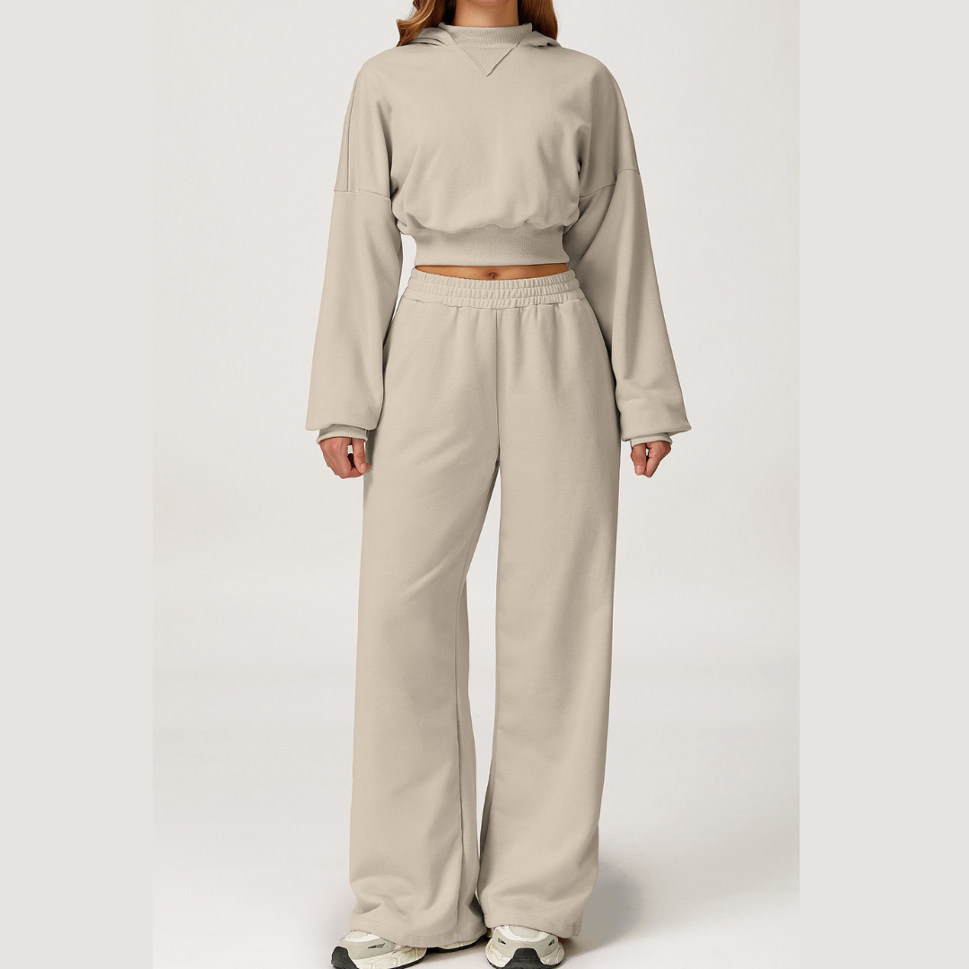 Daisy Winter Flared Lounge Set - Beige