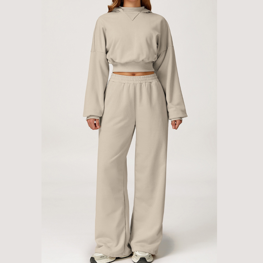 Daisy Winter Flared Lounge Set - Beige