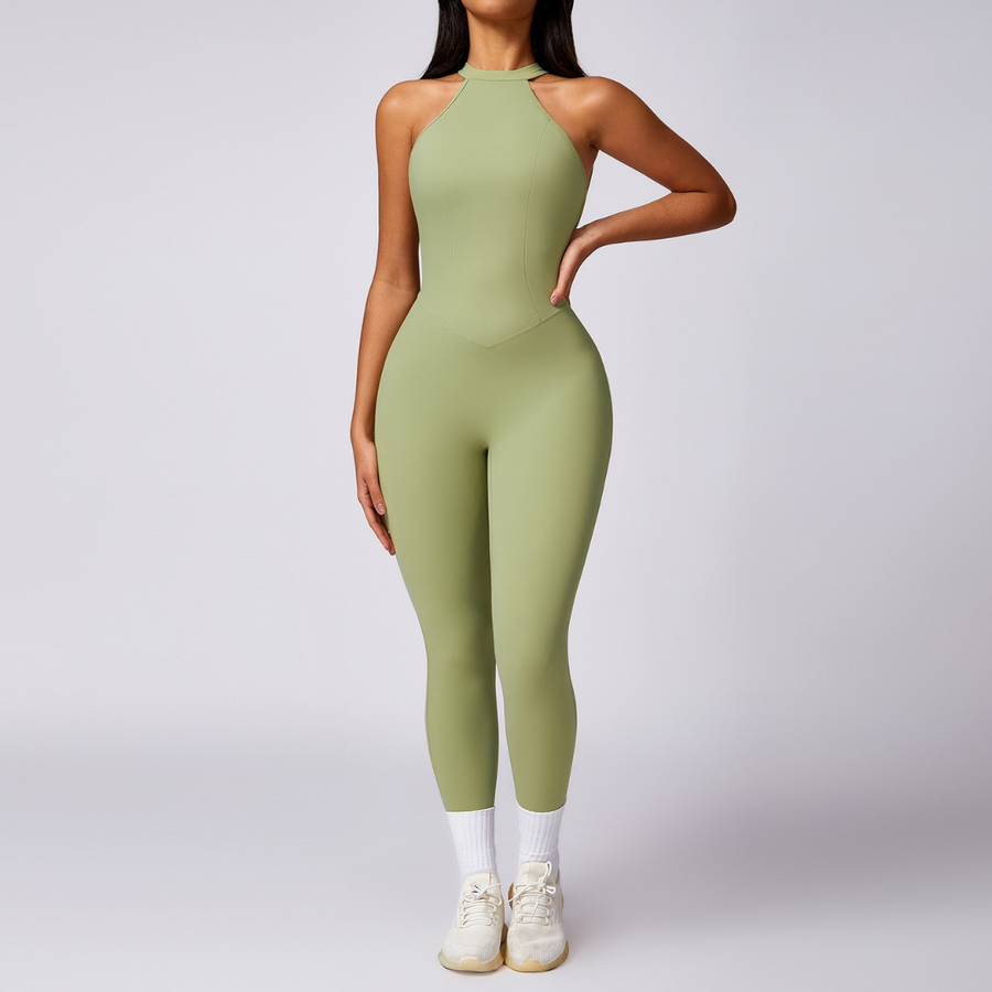 Effortless Stylish Scrunched Jumpsuit - Green