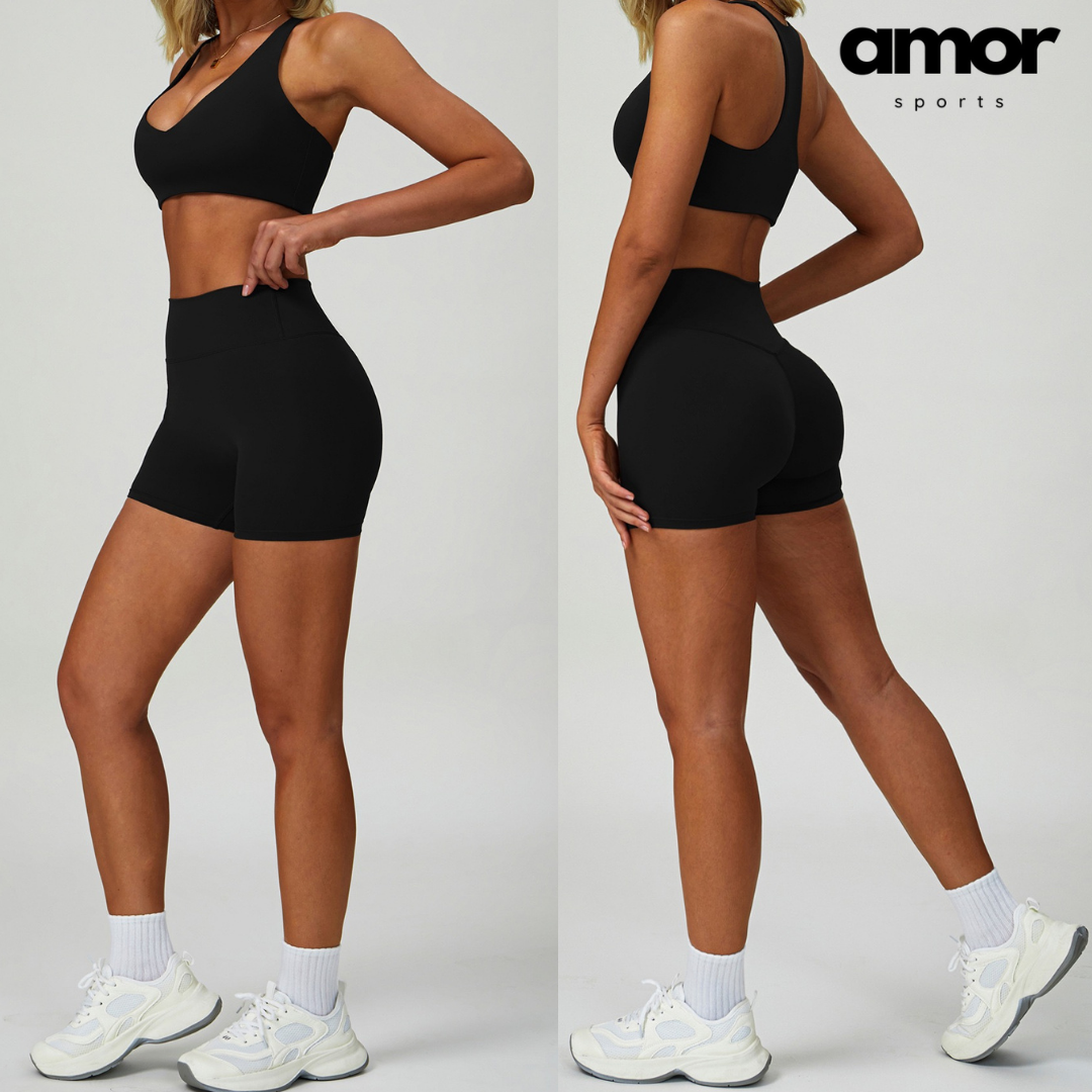 TINA Effortless Elegance Shorts Set - Black