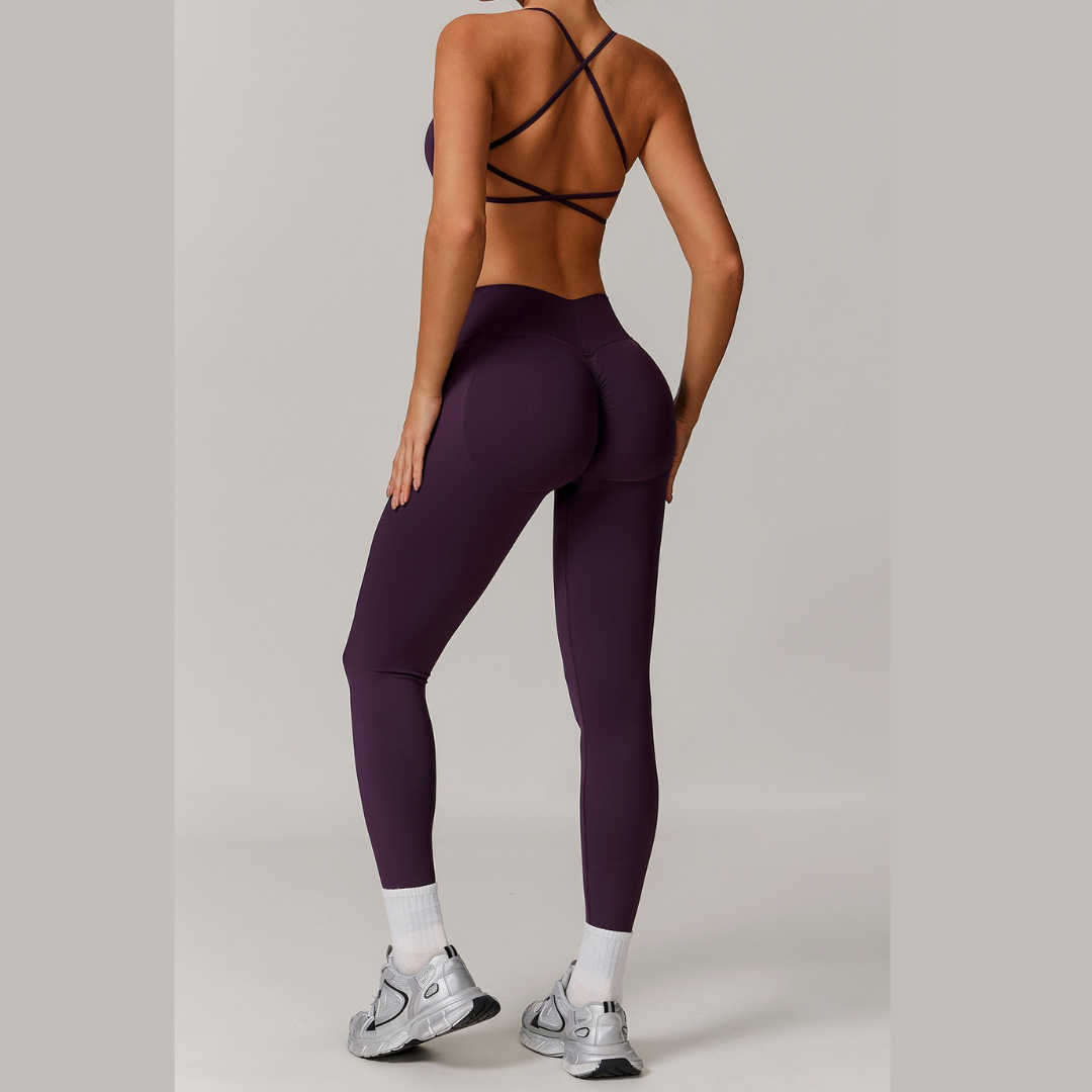 Sleek Sculpting Seamless Legging Set - Purple