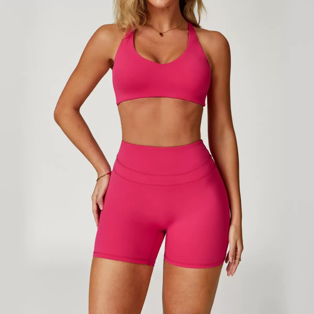 Completo corto STELLA X-Back Crop Top - Rosso Berry