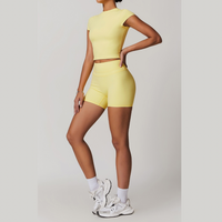 STELLA Short Sleeve Short Set - Yellow