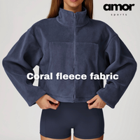 3pcs Coral Fleece Jumper Active Set - Navy