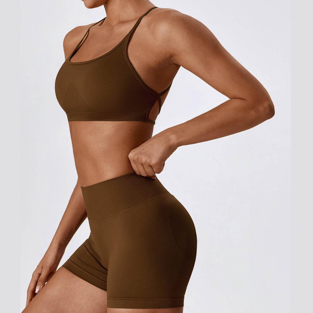 Sino Seamless Stylish Short Set - Brown