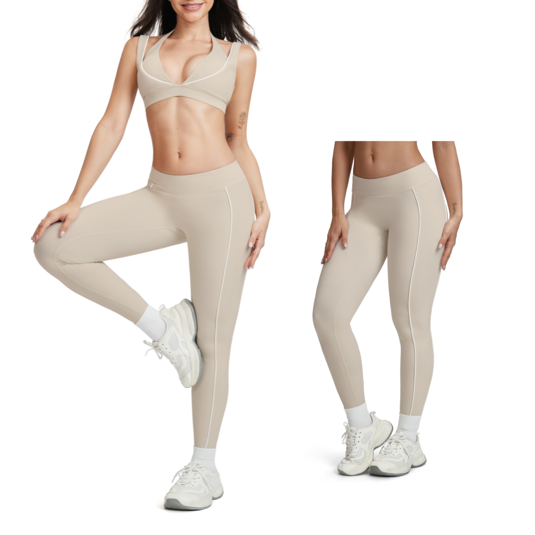 Active Luxe Stylish Legging Set - Beige
