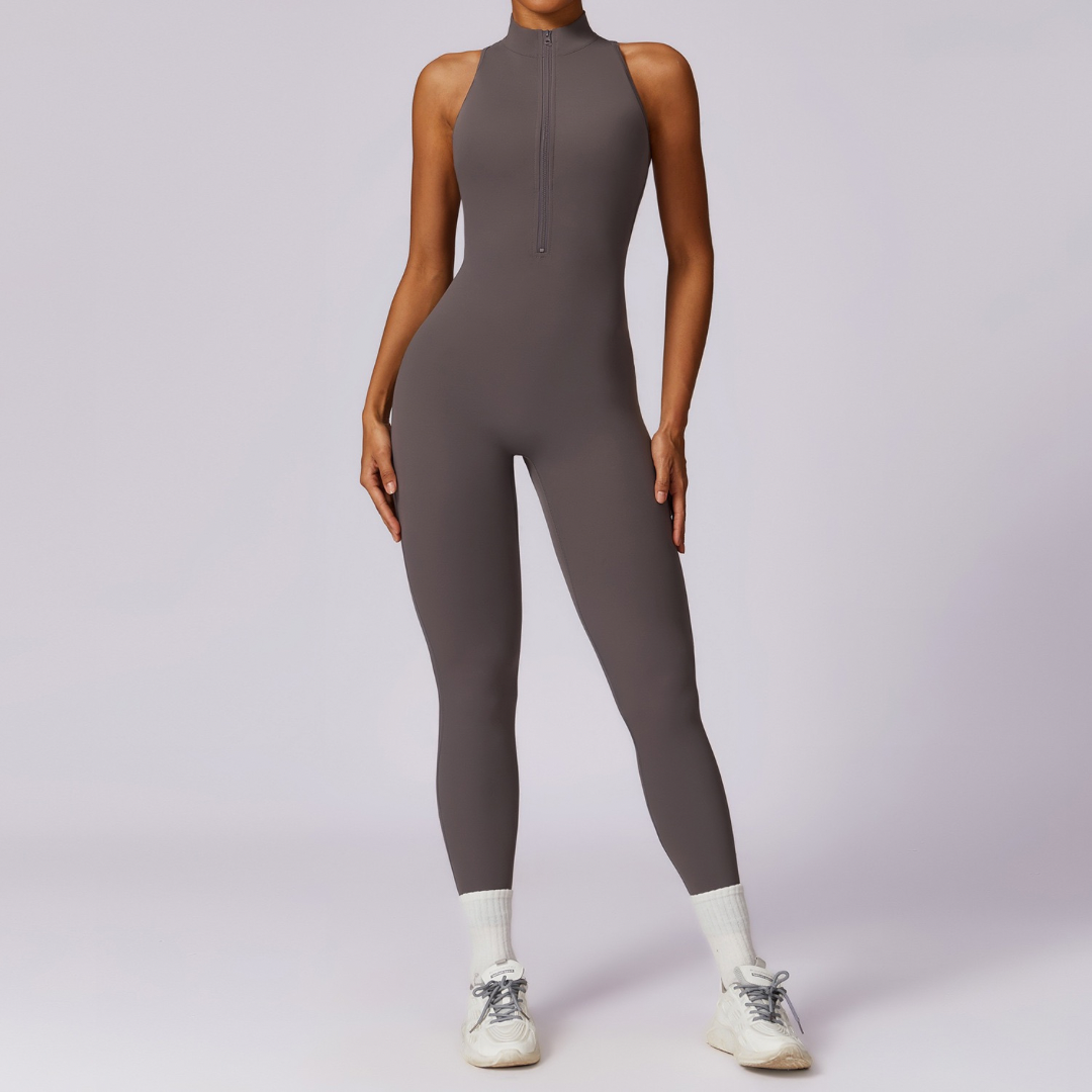 Scrunched Butt Lifting Jumpsuit - Dark Grey