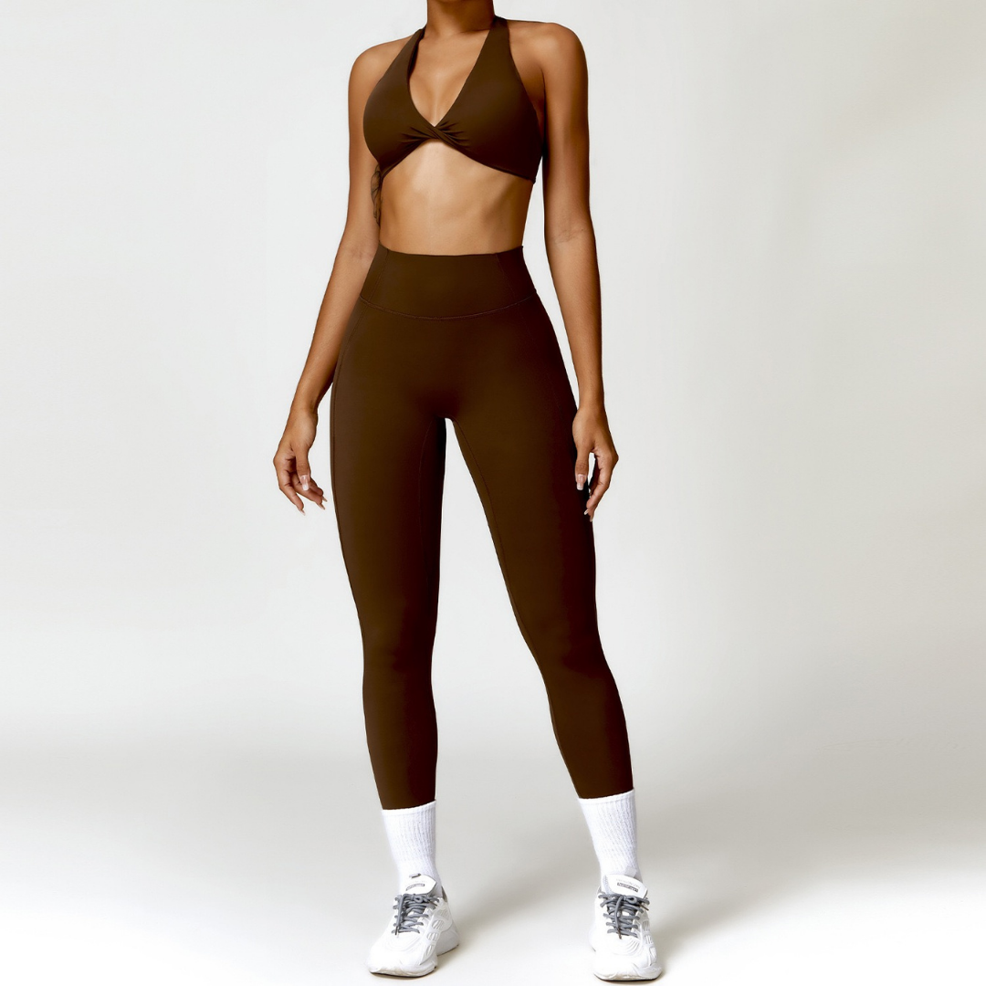 ANNE Sexy Comfy Legging Set - Coffee