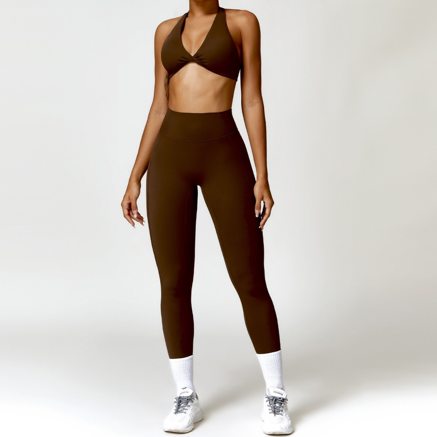 ANNE Sexy Comfy Legging Set - Coffee
