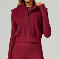 Cozy Winter Fleece Lined Vest Top - Cherry