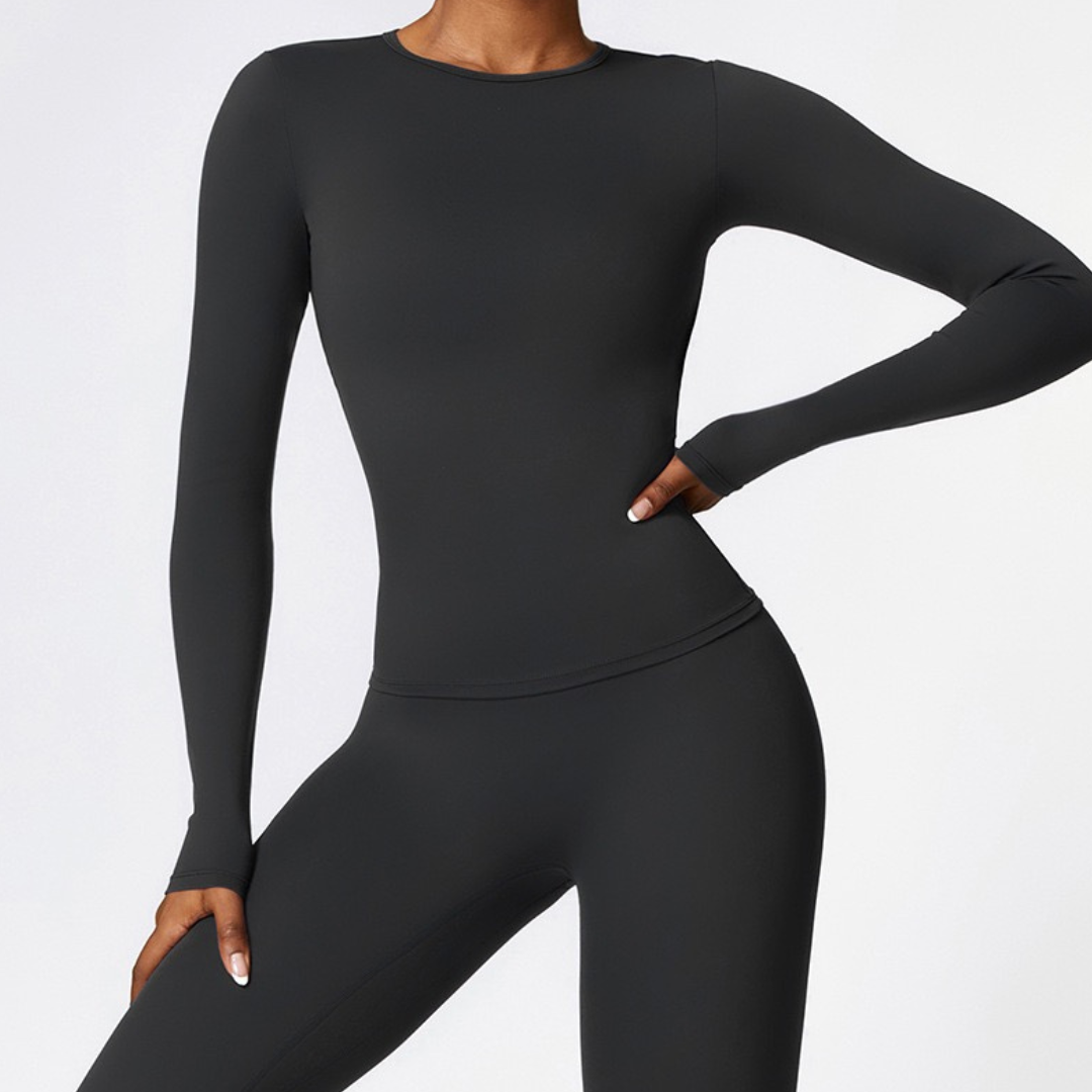 CHRISTIA Cloud Μαλακή Μπλούζα με Μακρύ Μανίκι - Μαύρο 