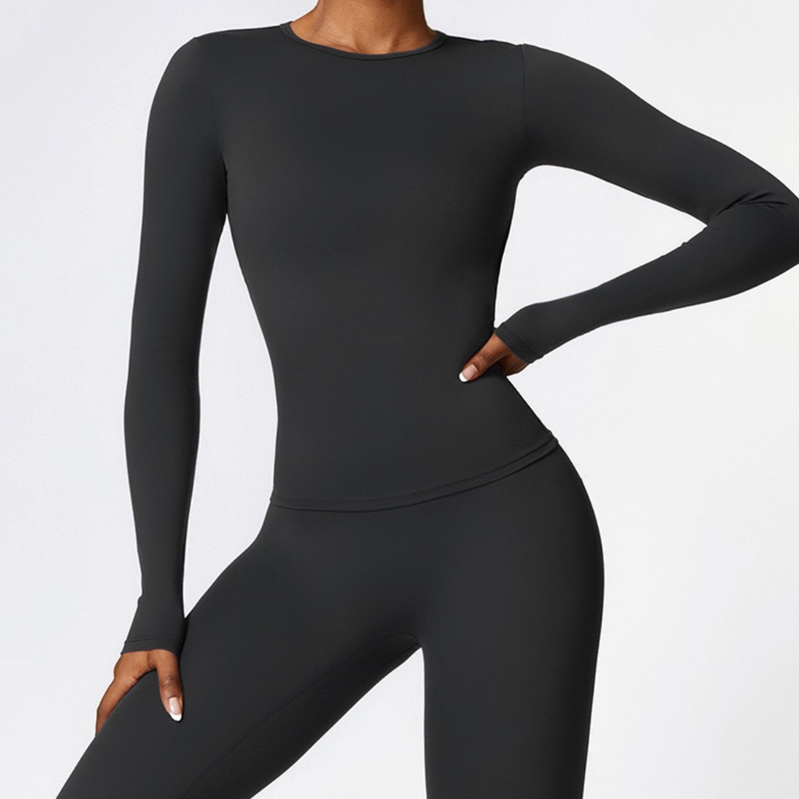 CHRISTIA Cloud Μαλακή Μπλούζα με Μακρύ Μανίκι - Μαύρο 