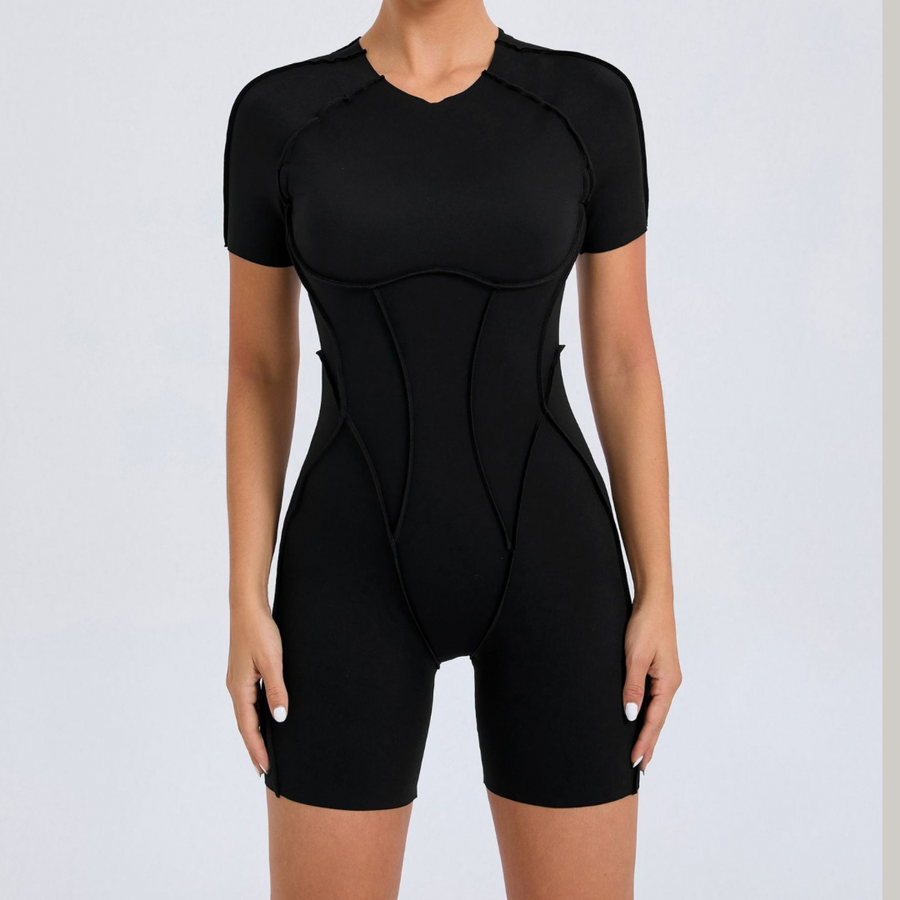 ANNA Scrunched Romper - Black