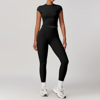 STELLA Short Sleeve Top Legging Set - Black