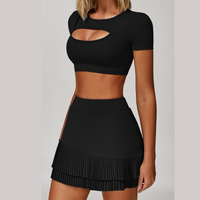 Cici Stylish Tennis Short Set - Black