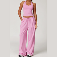 Aspasia Vest Top Flared Legging Set - Pink