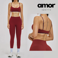 GRACE Stylish Sporty Legging Set - Merlot