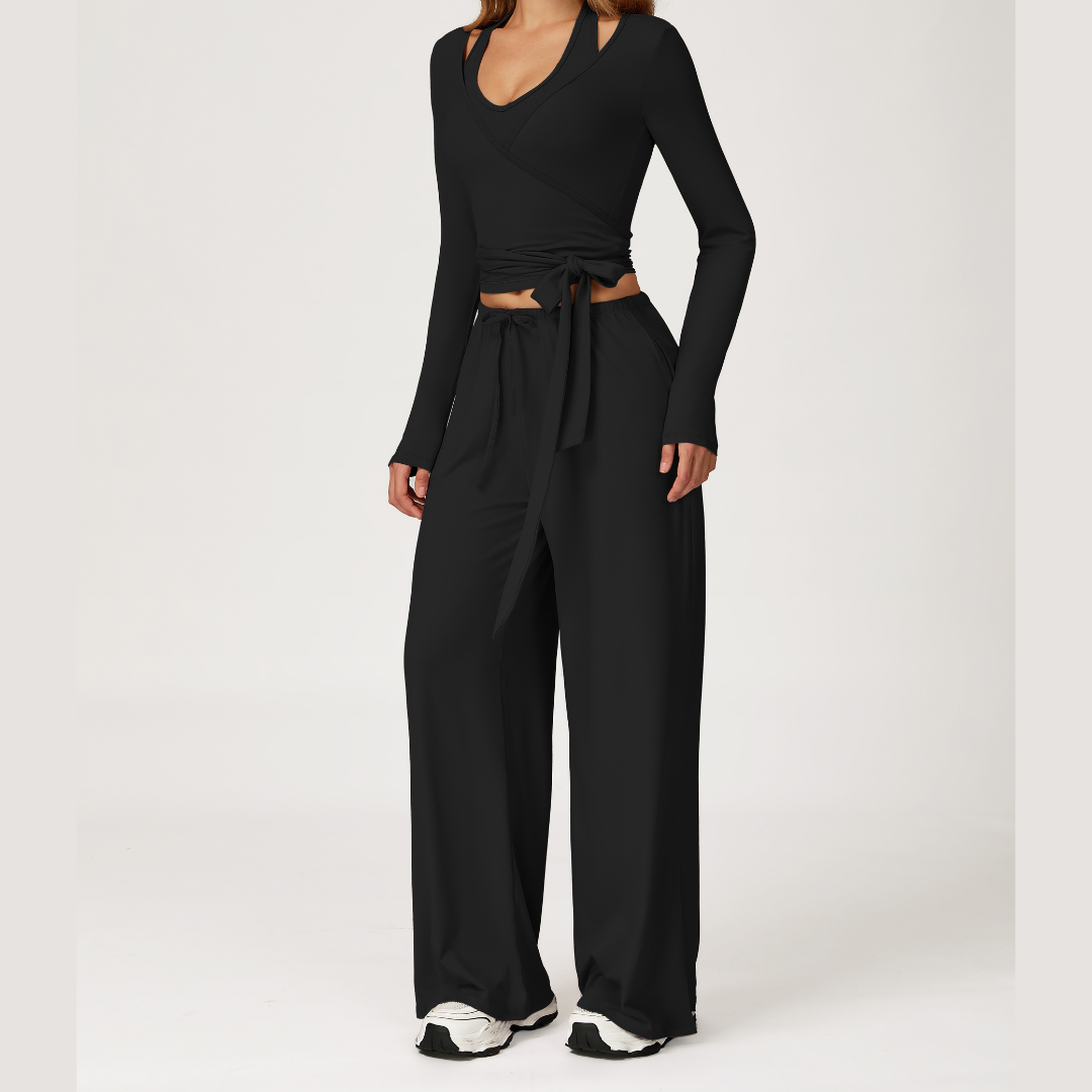 Σετ Κολάν με Φλατ Γιλέκο Aspasia - Μαύρο