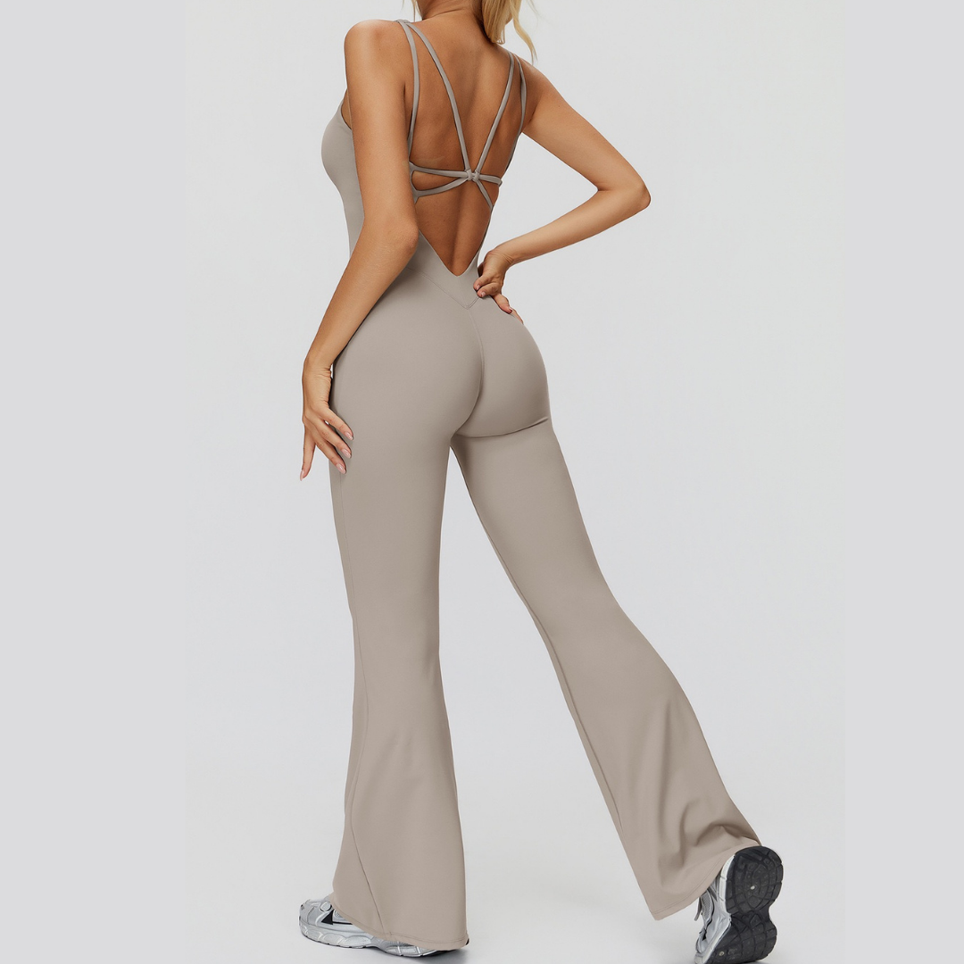 Butterfly-Back Premium Jumpsuit - Beige