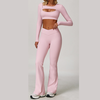Cici Stylish Long Sleeve Legging Set - Pink