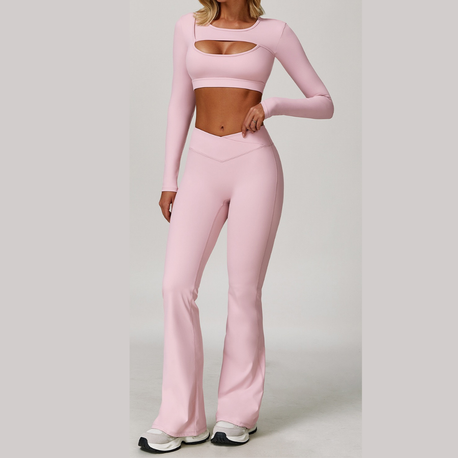 Cici Stylish Long Sleeve Legging Set - Pink