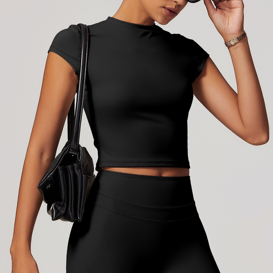 STELLA Premium Short Sleeve Top - Black