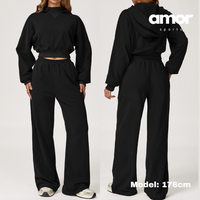 Daisy Winter Flared Lounge Set - Black