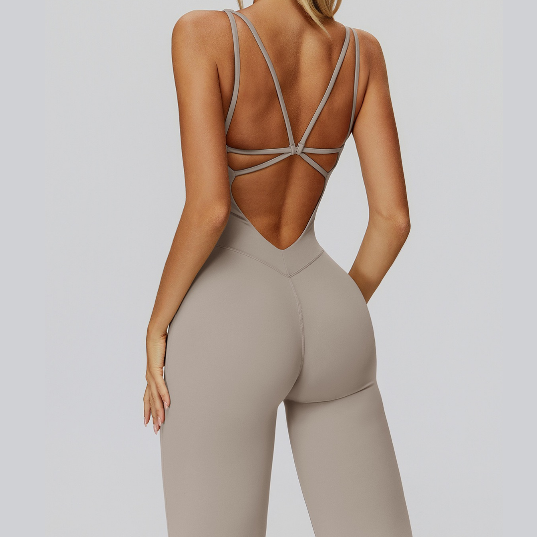 Butterfly-Back Premium Jumpsuit - Beige