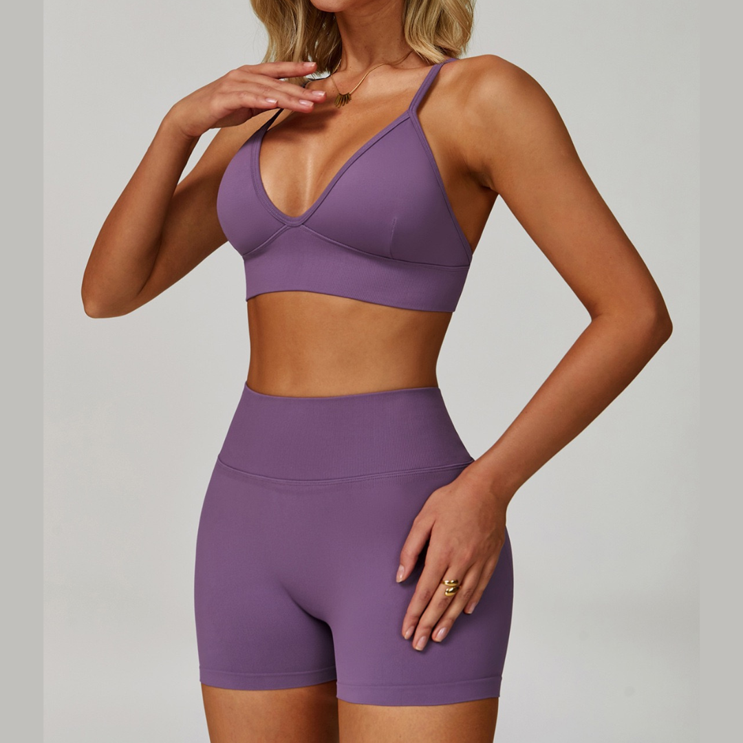 Σετ καλοκαιρινών σορτς PowerSculpt - Μωβ 