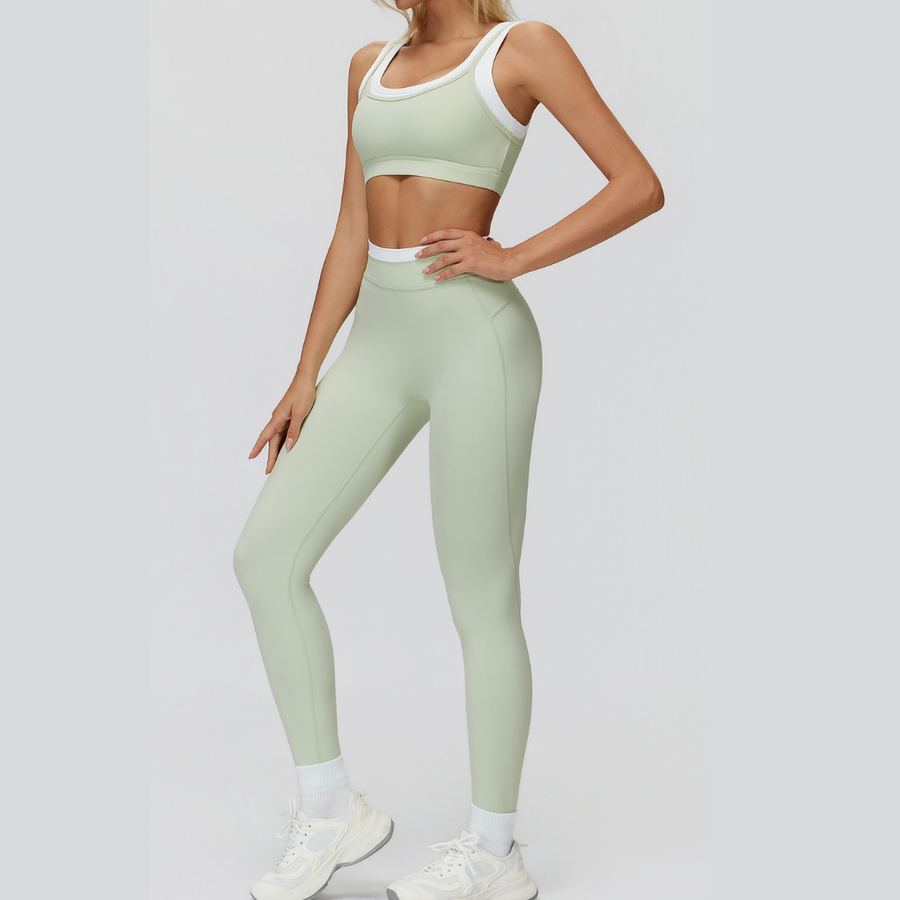 AQUA Stylish 2pcs Legging Set - Green