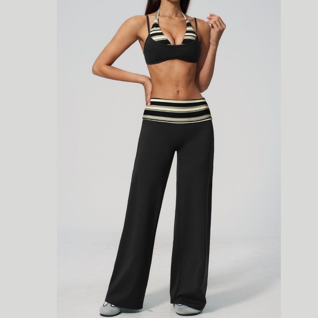 Evi Elegant Stylish Legging Set - Black