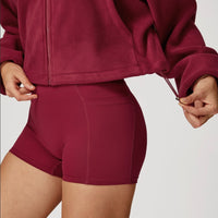 Winter Premium Coral Fleece Zip Jumper - Cherry